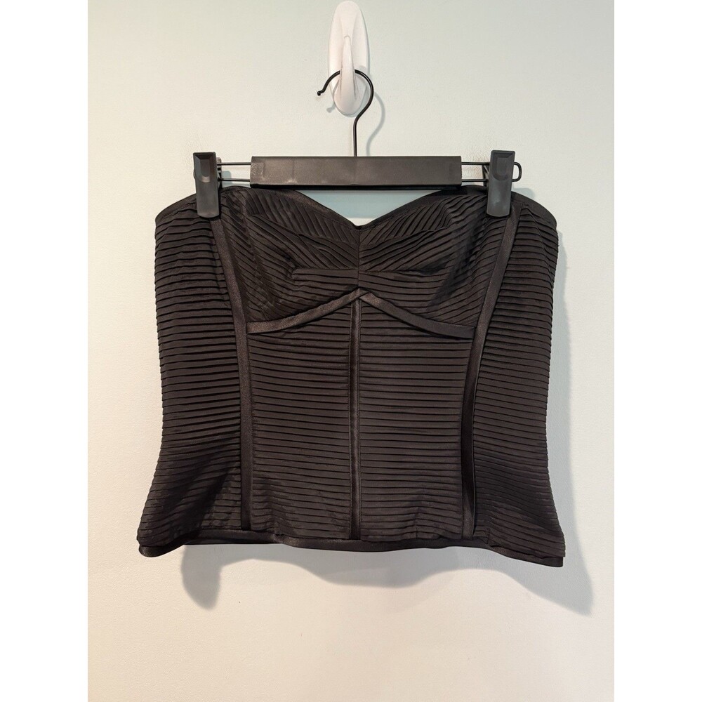 Veronique Young Strapless Corset Bustier Top Womens 8 Black Festival Whimsigoth